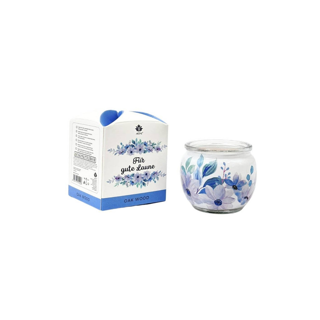 Bougie en verre parfum bois de chêne 90 g avec boîte