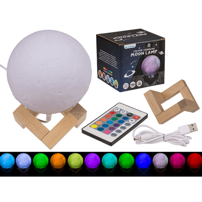 Lampe lune changeant de couleur, environ 10 cm