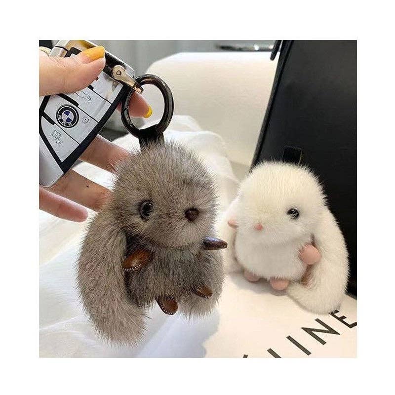 Adorable porte-clés en forme de lapin avec de longues oreilles
