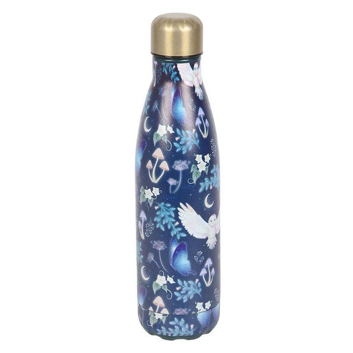 Gourde en métal avec motif chouette de nuit