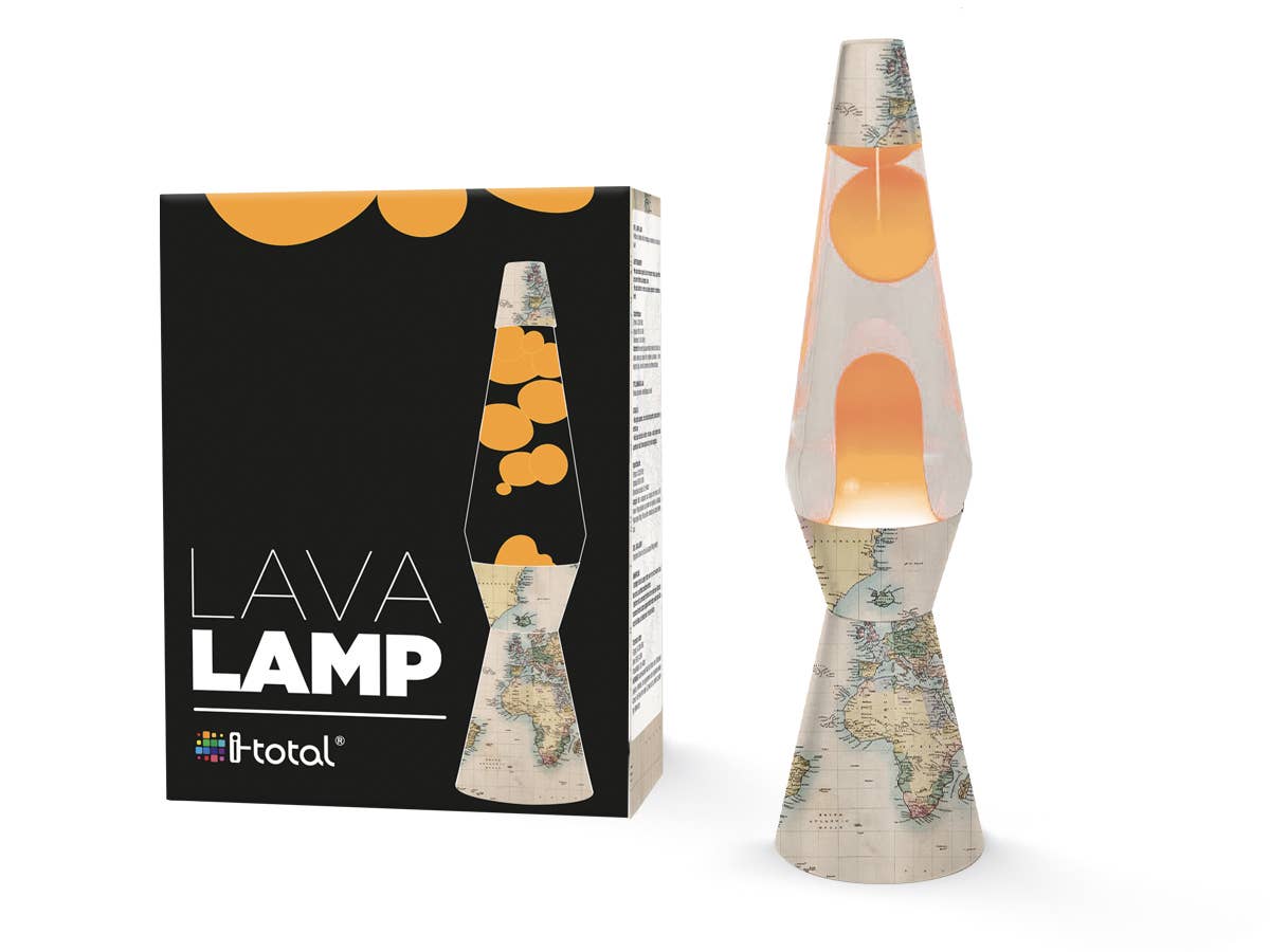 Lampe à lave Old Map 36 cm