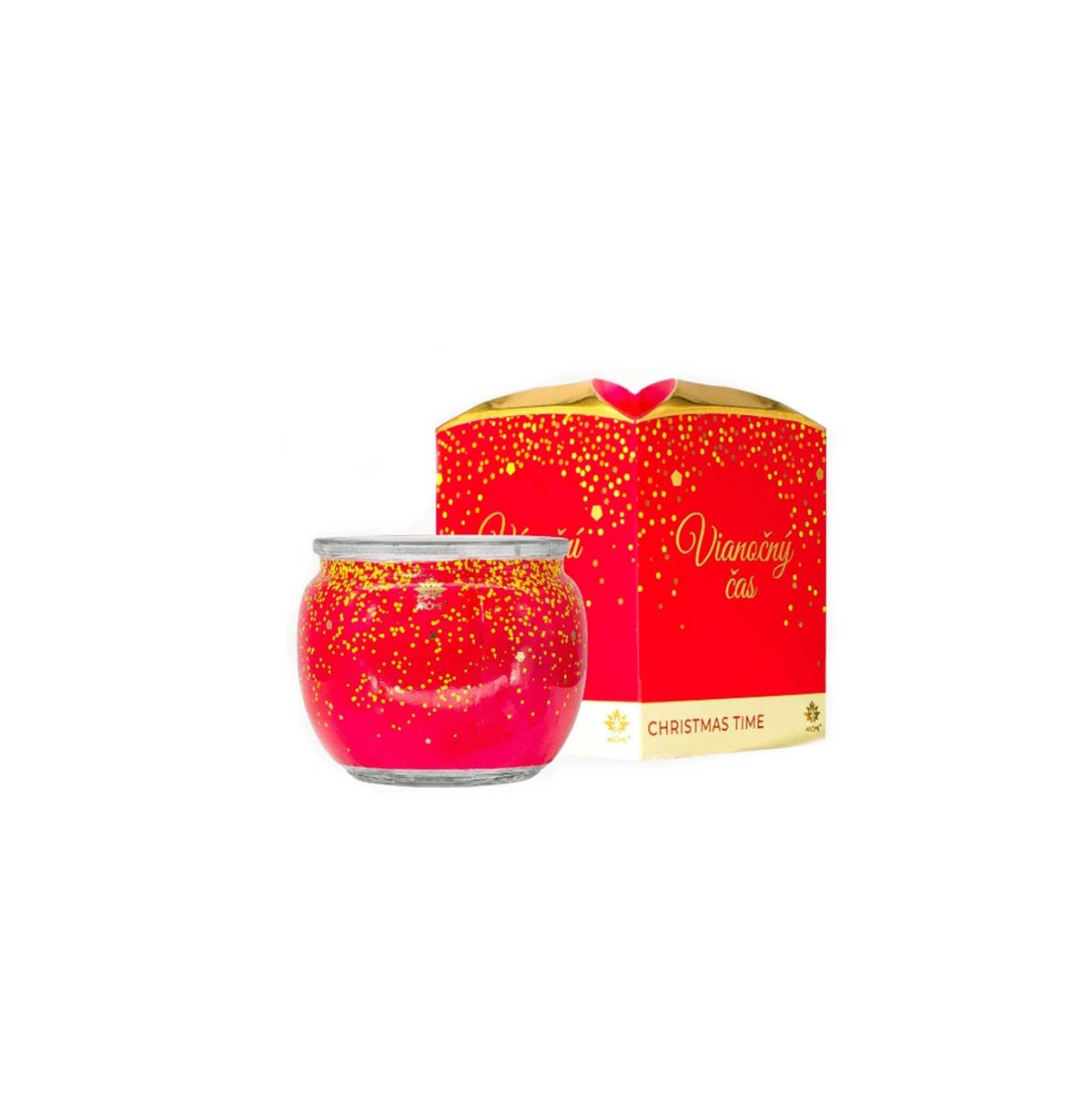 Bougie en verre ARÔME Christmas Time 90 g avec boîte