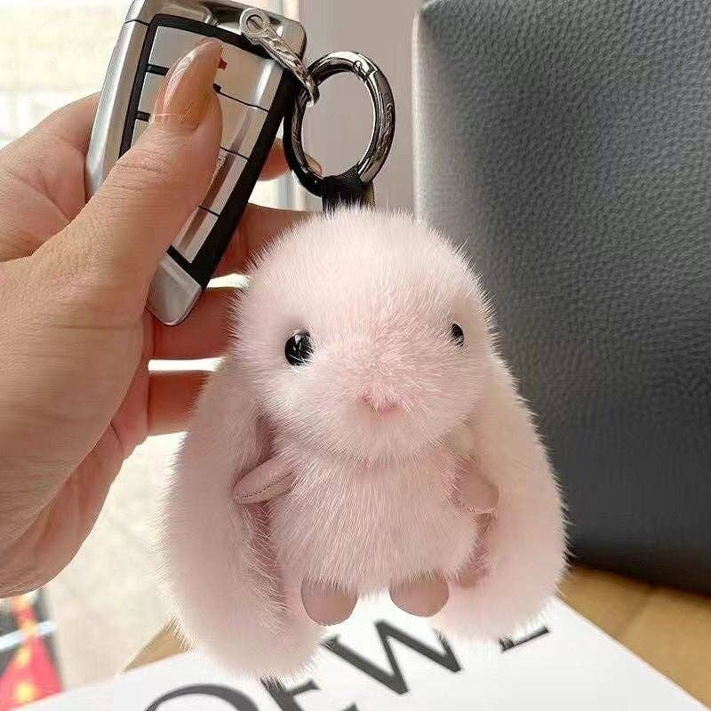 Adorable porte-clés en forme de lapin avec de longues oreilles