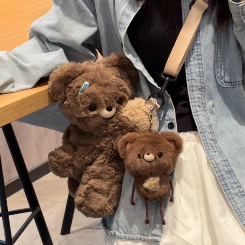 Sac à dos en peluche mignon en forme d'ours en peluche