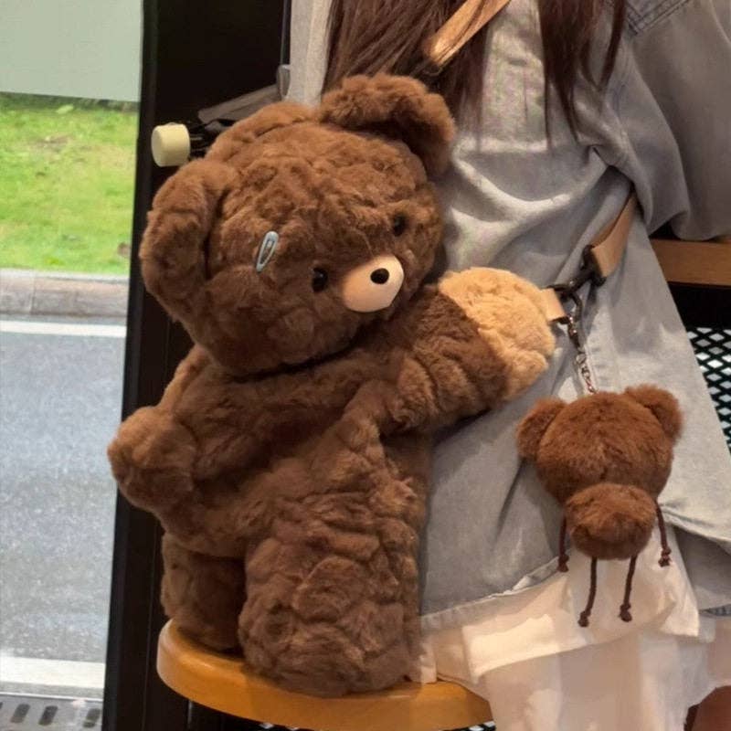 Sac à dos en peluche mignon en forme d'ours en peluche