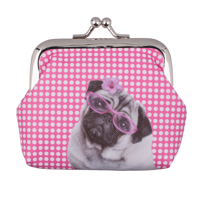 Porte-monnaie en PVC avec motifs chien et chat