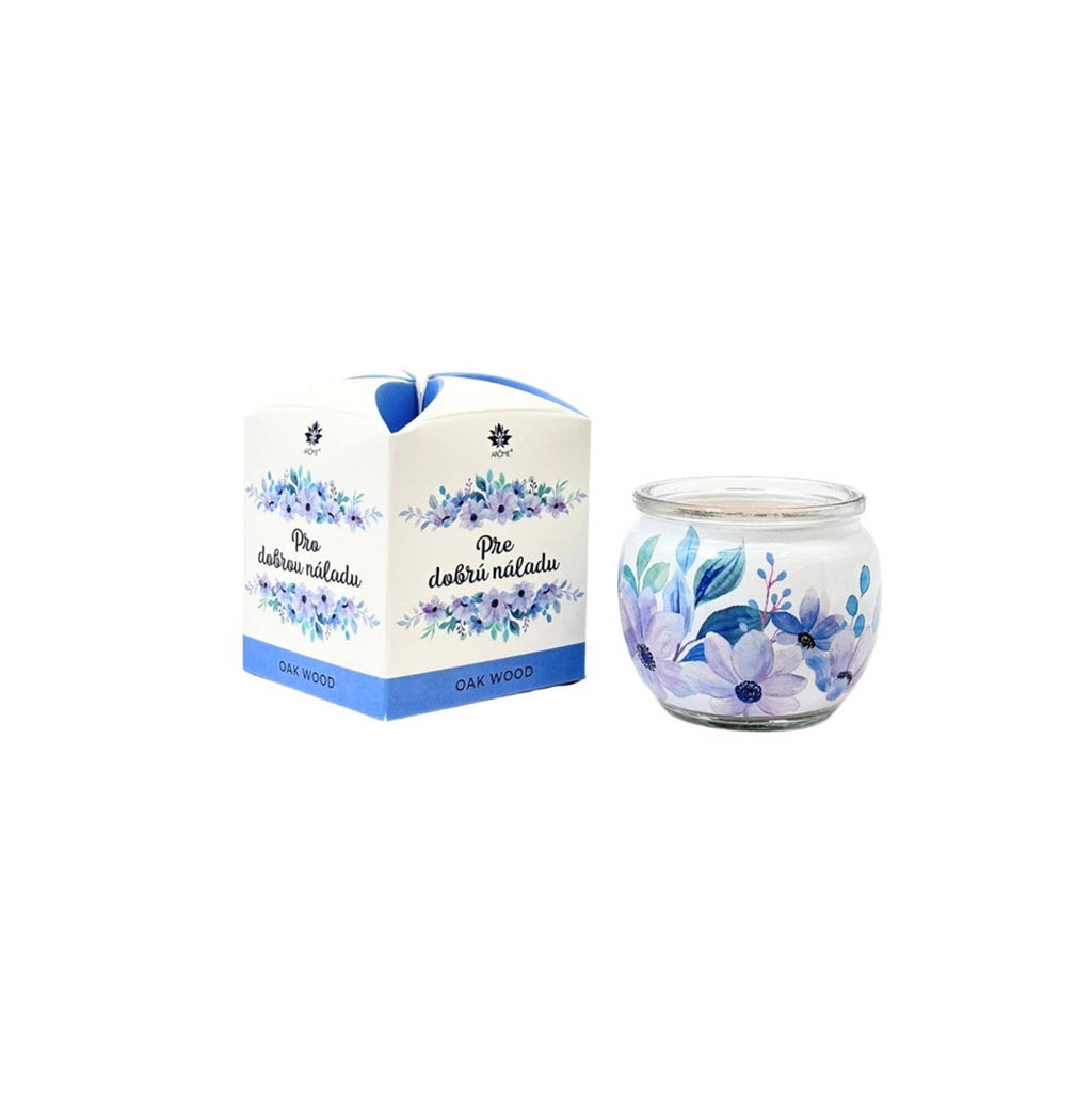 Bougie en verre parfum bois de chêne 90 g avec boîte