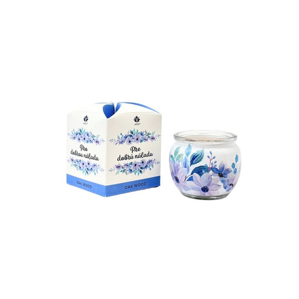 Bougie en verre parfum bois de chêne 90 g avec boîte