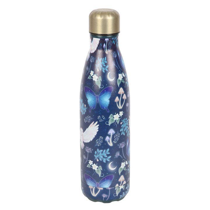 Gourde en métal avec motif chouette de nuit