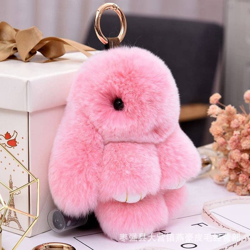 Charmant porte clés en peluche  lapin