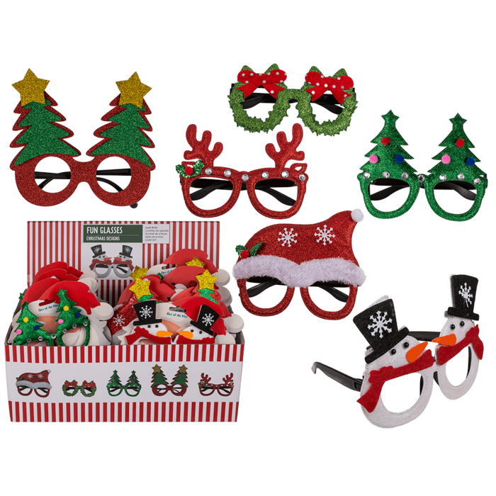 Lunettes amusantes de Noël, environ 16 x 12 cm, plastique