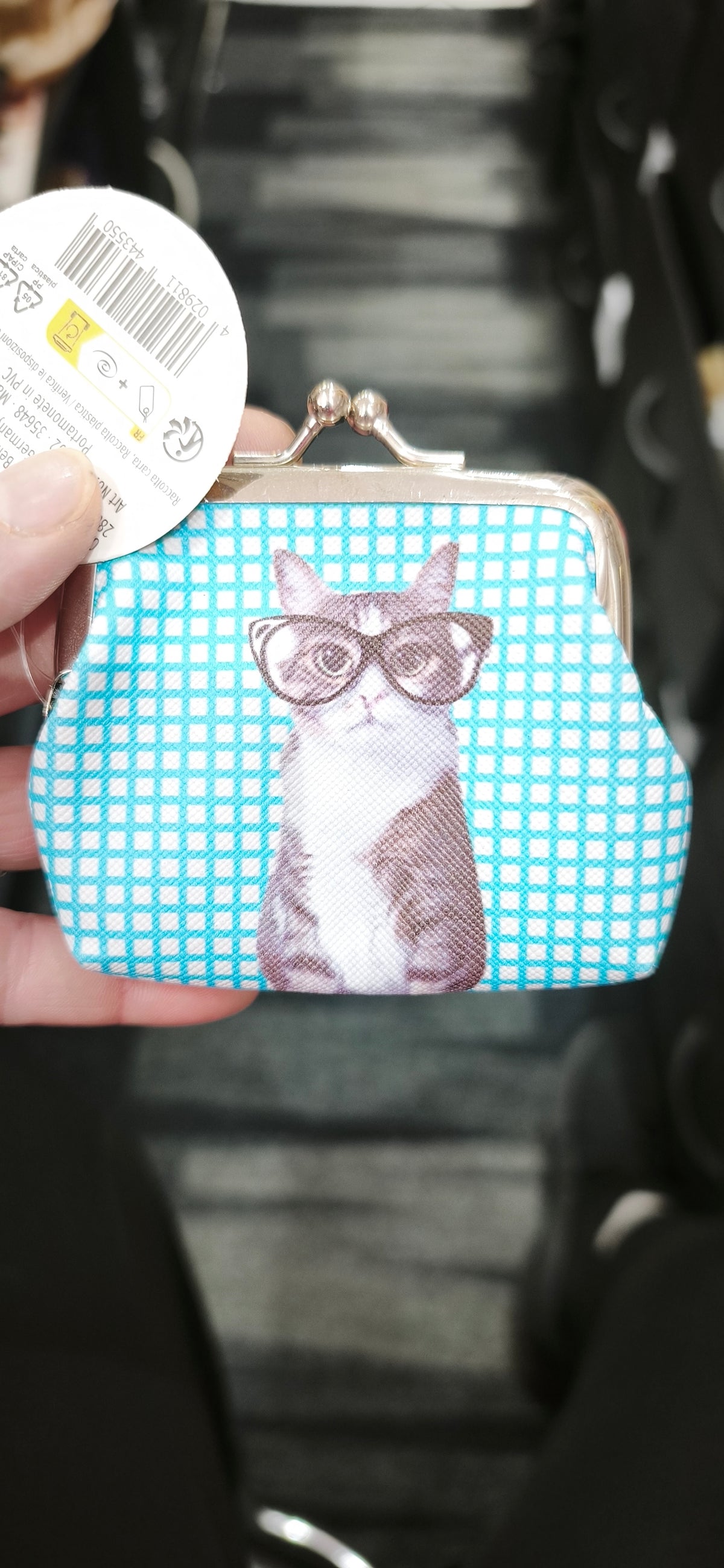 Porte-monnaie en PVC avec motifs chien et chat